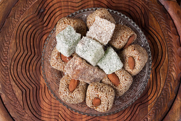 Arrangement of fig and turkish delight