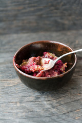 Raspberry and strawberry crumble