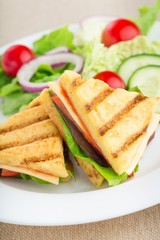 Panini, Sandwich, Salad.