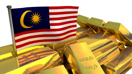 Malaysian economy concept with gold bullion