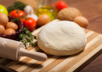Pizza, Ingredient, Dough.