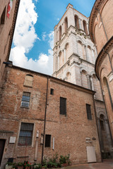 Fototapeta na wymiar Ancient cathedral in the downtown of Ferrara city