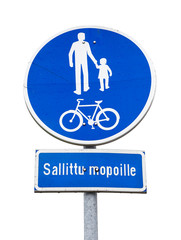 Compulsory track for pedestrians and cyclists