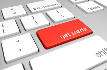 Fototapeta premium Get alerts key on a computer keyboard