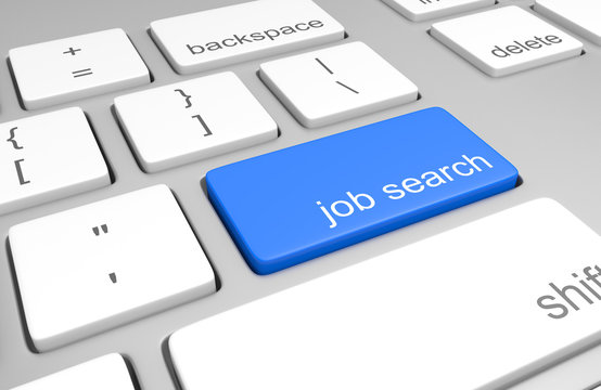 Job search key on a computer keyboard