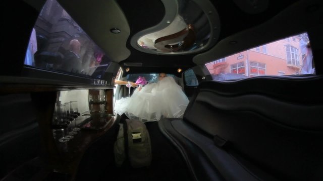 Bride Getting Into Limo