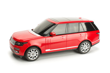 Obraz na płótnie Canvas Red car model isolated on the white background