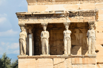 Fototapeta premium Caryatids portico on Acropolis.
