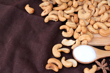Roasted cashews nuts with natura