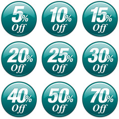 Shopping Sale Discount Badge in Teal