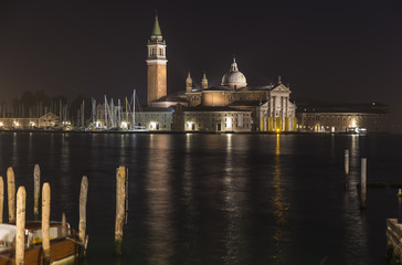 Church of San Giorgio Maggiore at night