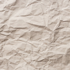 Brown crumpled paper texture and background