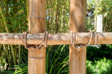 Fototapeta premium detail of the bamboo fence