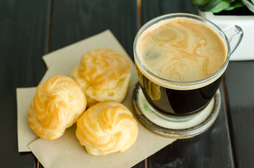 Coffee and choux,breakfast in the morning