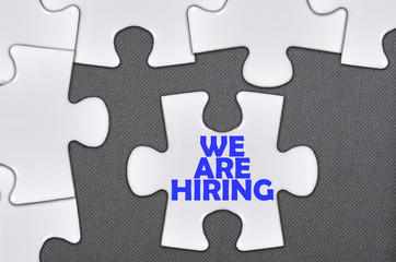 jigsaw puzzle written word we are hiring