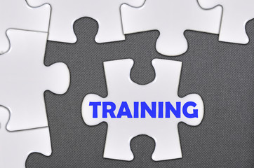 Fototapeta premium jigsaw puzzle written word training