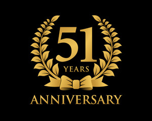 anniversary logo ribbon wreath black background 51