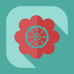 Flat modern design with shadow icon flower