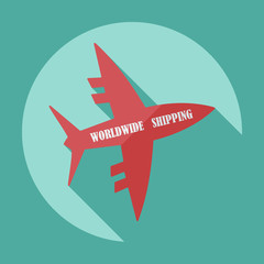 Flat modern design with shadow icons aircraft delivery