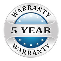 Blue five year warranty 