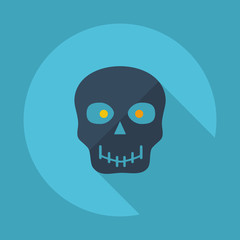Flat modern design with shadow vector icons: halloween  skull