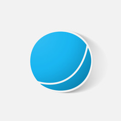 Paper clipped sticker: children's ball
