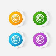 Realistic paper sticker: flowers. camomile