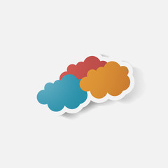 Paper clipped sticker: cloud