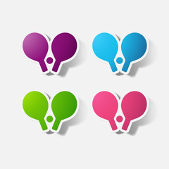 Paper clipped sticker: table tennis rackets
