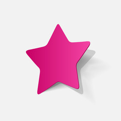 Obraz premium Paper clipped sticker: pentagonal star