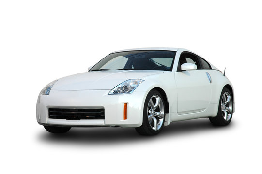 White Sports Car On White Background