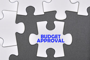Obraz premium jigsaw puzzle written word budget approval