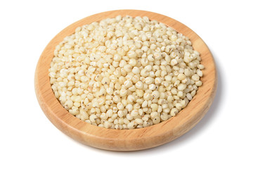 sorghum in the wooden plate, tilt shift lens