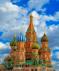 Foto op Canvas Saint Basil's Cathedral at Red Square in Moscow © bakerjarvis