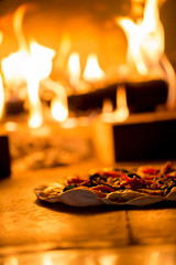 Delicious pizza in the oven