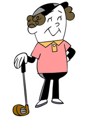 ゴルフクラブを持つ女性