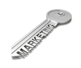 「marketing」と彫られた鍵