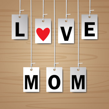 tag vector design elements, love mom