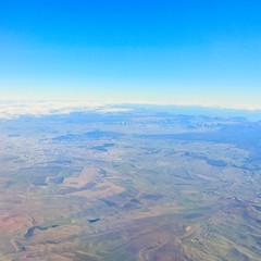 Beautiful view from the aircraft to the clouds