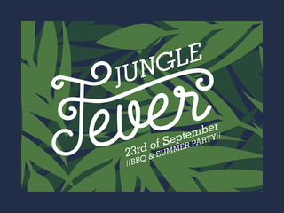Fototapeta na wymiar Party flyer for any celebration. Jungle. Vector design.