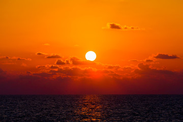 Beautiful sunset. Nice sunset.  sunrise in the sea.