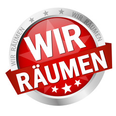 Button with banner Wir Räumen