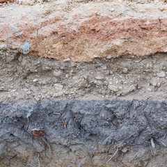 soil layers in underground earth of science environment