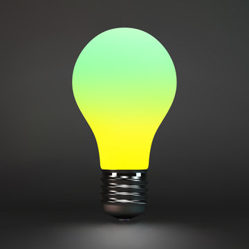 Lightbulb idea symbol. 3d vector illustration.