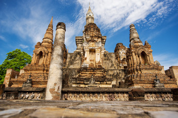 Fototapeta na wymiar Sukhothai historical park, Mahathat Temple ,Thailand.