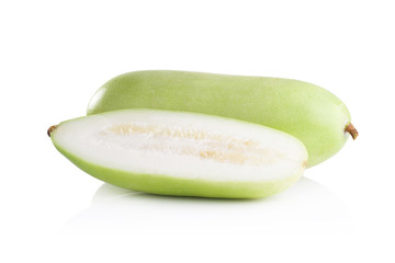 Lagenaria vulgaris fruit isolated on white background