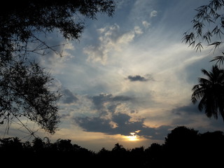 Fototapeta premium The rky with the sun rising in the morning