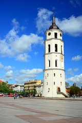 View of a Cathedral square of Vilnius old town