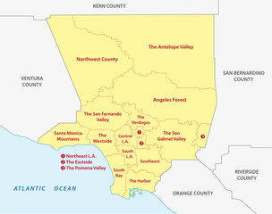 los angeles county regions map