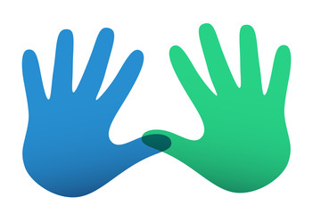 Fototapeta premium Colored vector handprints